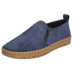 Denim Zipper Non-slip Suede Loafers For Men